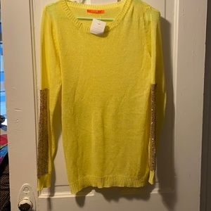 NWT Yellow Sequined Long Sleeve
